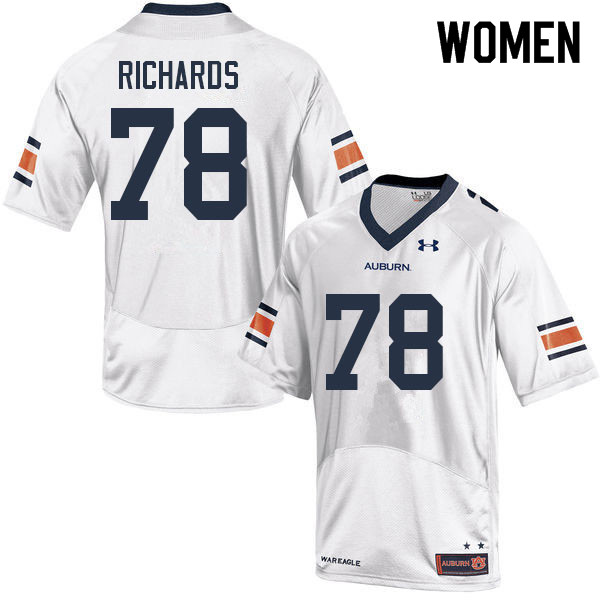 Women's Auburn Tigers #78 Evan Richards White 2022 College Stitched Football Jersey